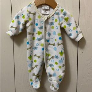 3/$15 Velour Preemie Giraffes & Elephants Sleeper